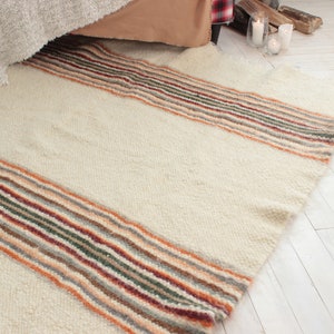 Bedroom floor rug Striped Area rug Carpet wool Floor rugs Scandinavian modern rug Large berber rug Contemporary area rag rug Rainbow kilim