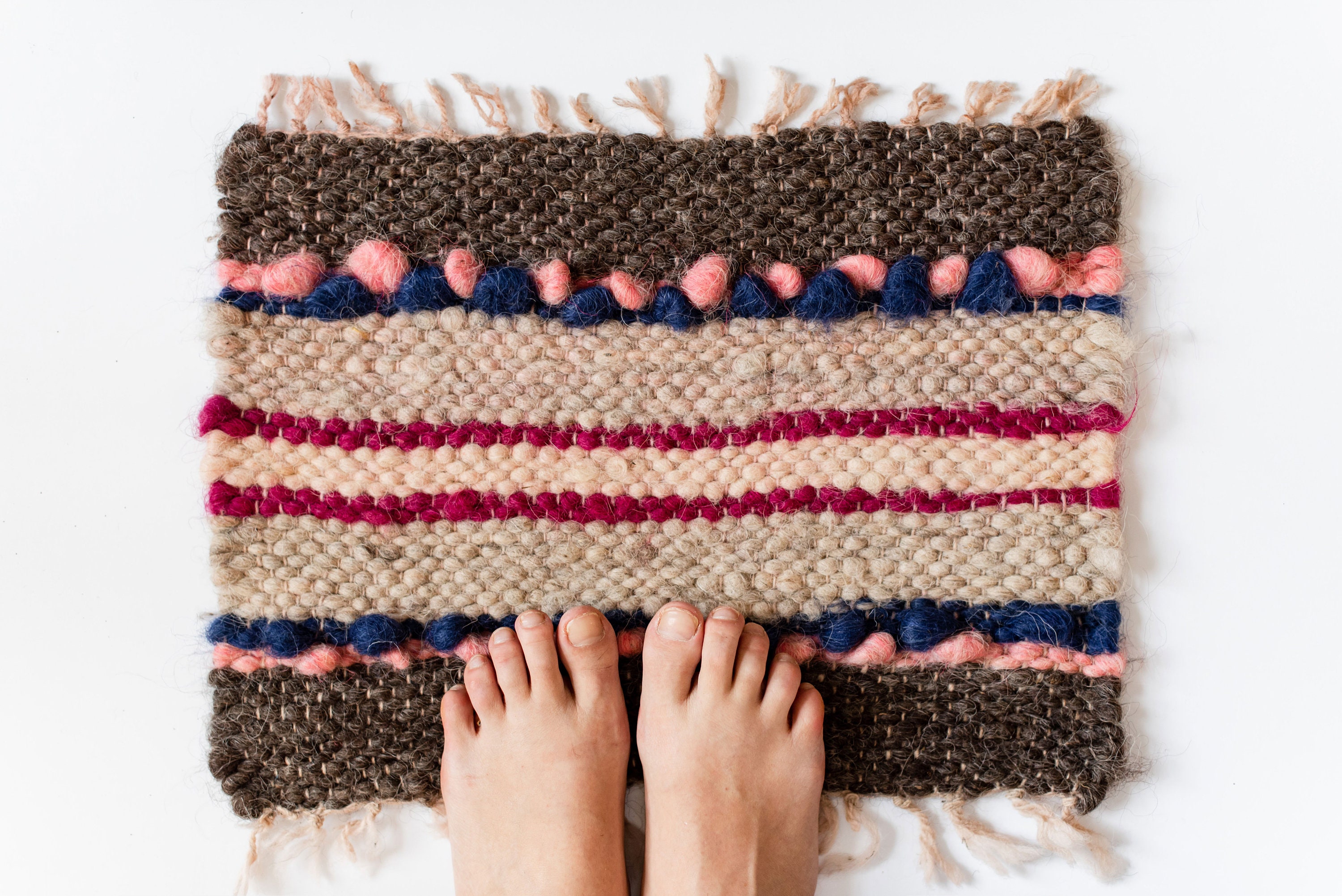 100% Wool Rug Rag Bedroom Floor Throw Rug Scandinavian Small Area ...