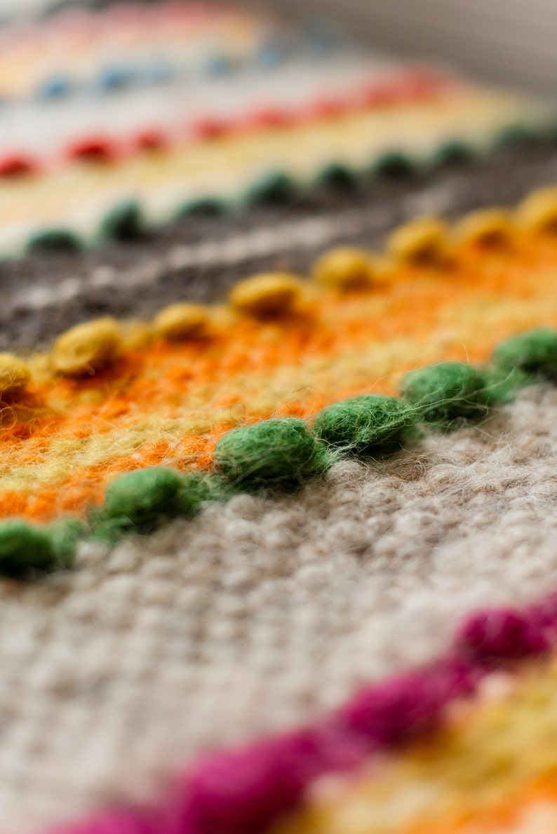 100% Wool Yellow Rug Rag Bedroom Stylish Boho Throw Rug | Etsy