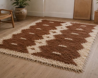 Modern Area rug Bedroom floor rug Carpet wool Floor rugs Organic weighted rug Scandinavian rug Hand woven thick carpet Runner Kilim Rug