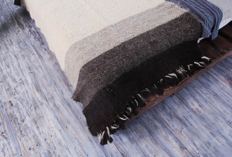 California King Blanket Striped Wool Blanket Queen Size Etsy