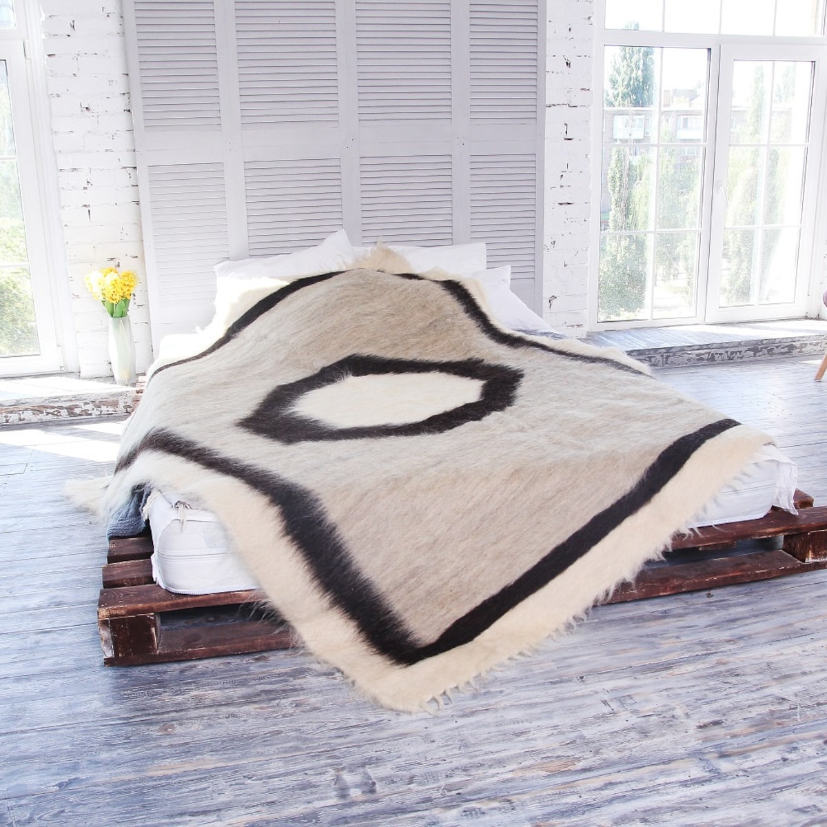 Light Grey Wool Throw Blanket Queen Size - Etsy
