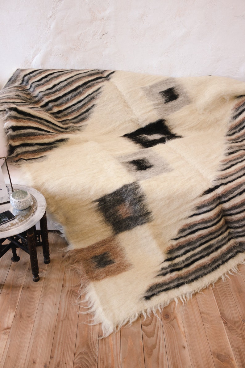 Scandinavian Wool Rug Handwoven Large Gray Woven Carpet Mid Etsy Canada