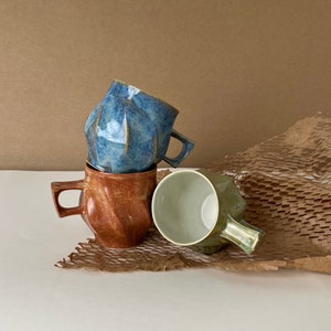 Handmade Porcelain Mug with Handle, Microwave Safe Coffee Cup, Handmade Pottery Mug, Studio Pottery Mug, Unique Handmade Mug image 1