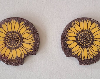 Sunflower Car Coaster Set