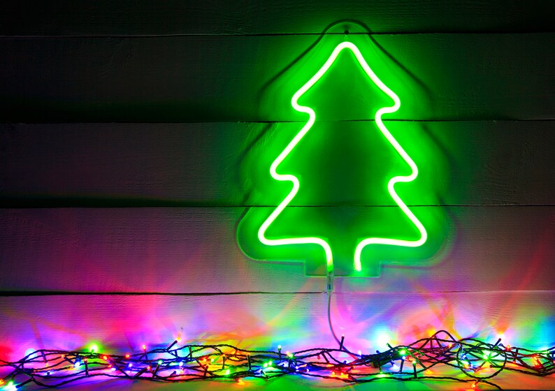 Neon Light Christmas Tree. LED NEON Light Home Decor Etsy