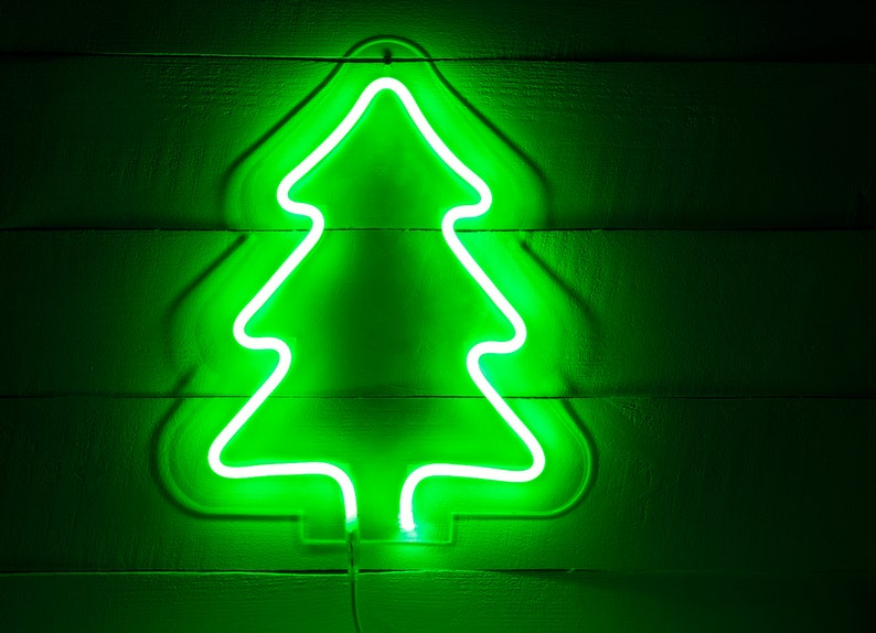 Neon Light Christmas Tree. LED NEON Light Home Decor Etsy