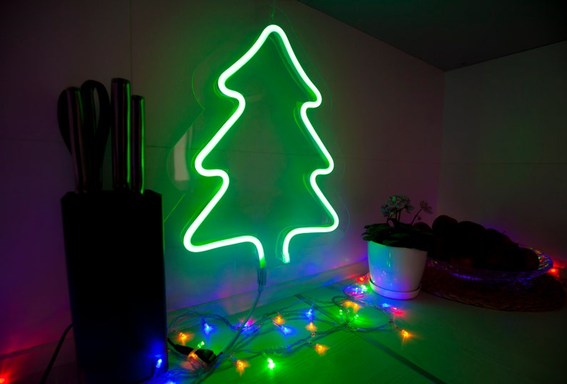 Neon Light Christmas Tree. LED NEON Light Home Decor Etsy