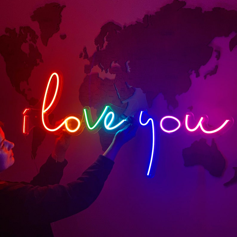 Wedding I Love You Neon Light Sign LED Custom- Gift For Her Or Him Unique hand crafted custom neon sign for decoration Gift For Couples