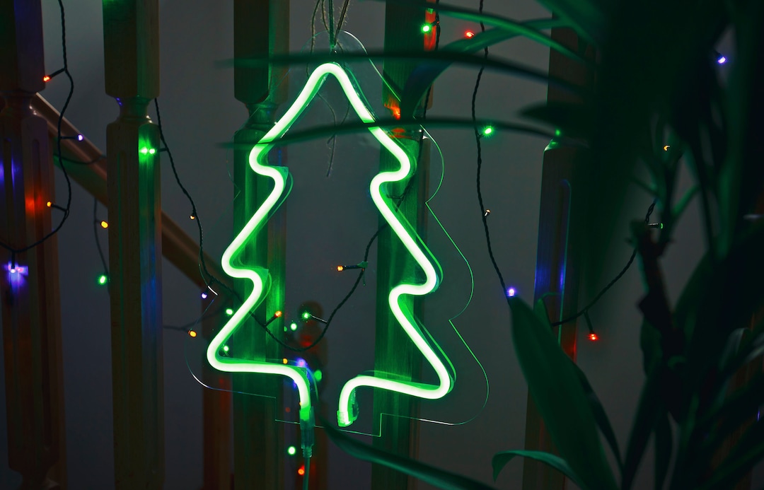 Neon Light Christmas Tree. LED NEON Light Home Decor Etsy