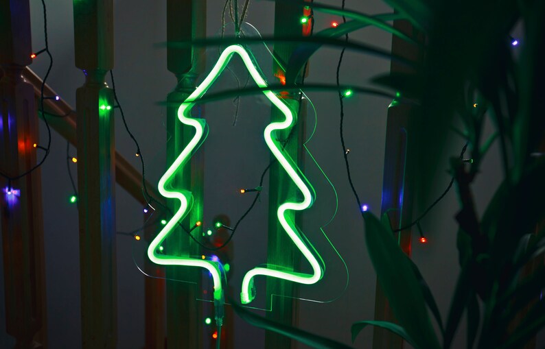 Neon Light Christmas Tree. LED NEON Light Home Decor Etsy