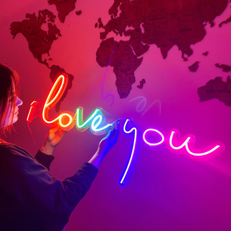 Wedding I Love You Neon Light Sign LED Custom- Gift For Her Or Him Unique hand crafted custom neon sign for decoration Gift For Couples