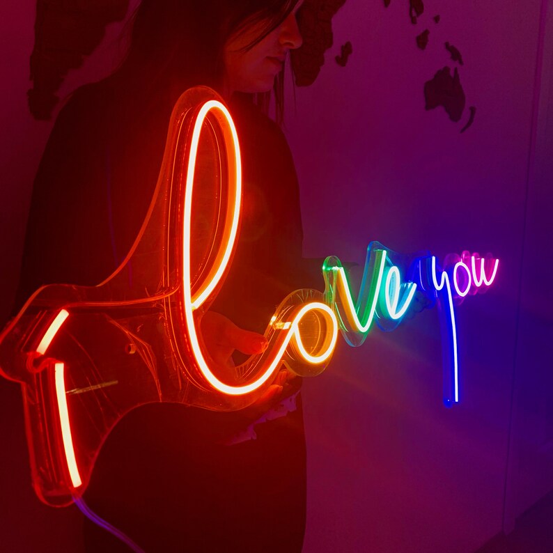 Wedding I Love You Neon Light Sign LED Custom- Gift For Her Or Him Unique hand crafted custom neon sign for decoration Gift For Couples
