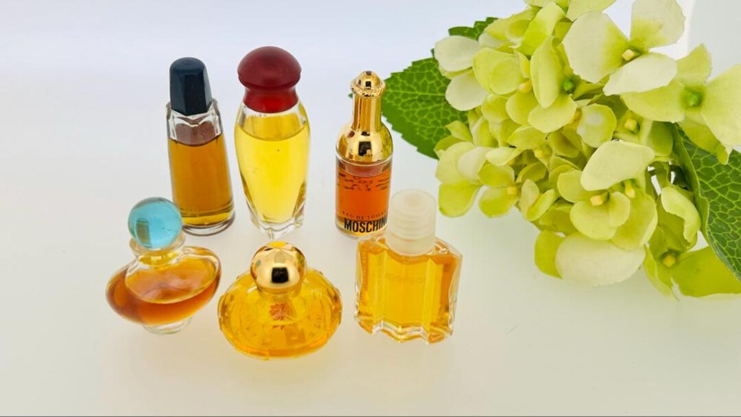 Vintage Perfume Miniatures Set of 6 - Moschino, Rochas Tocade, Chopard ...