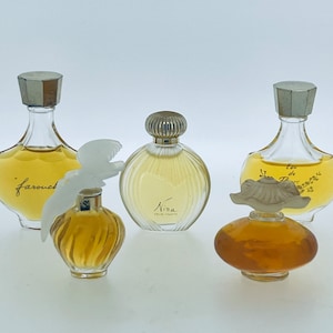 Vintage Set 5 MINIATUUR Nina Ricci, Fleur de Fleurs, Farouche, Nina, L'Air du Temps, EAU de TOILETTE mini 5 ml