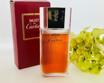 Vintage Must de Cartier, Cartier 1981 EAU DE TOILETTE miniatur 50 ml Voll 90-95%