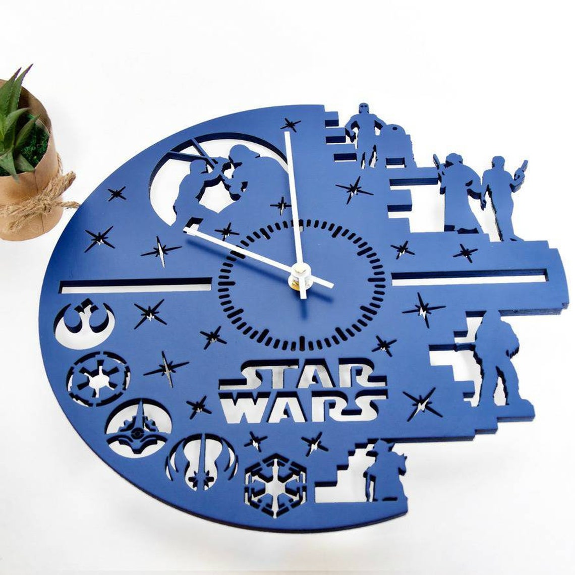 Wooden Square Wall Clock Shelf Clock Wall Clock Wall Decor Etsy