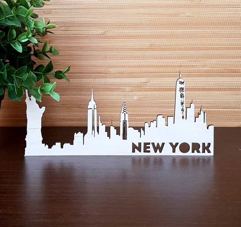 Wooden New York Sign Silhouette Table Decor Wall Decor Etsy