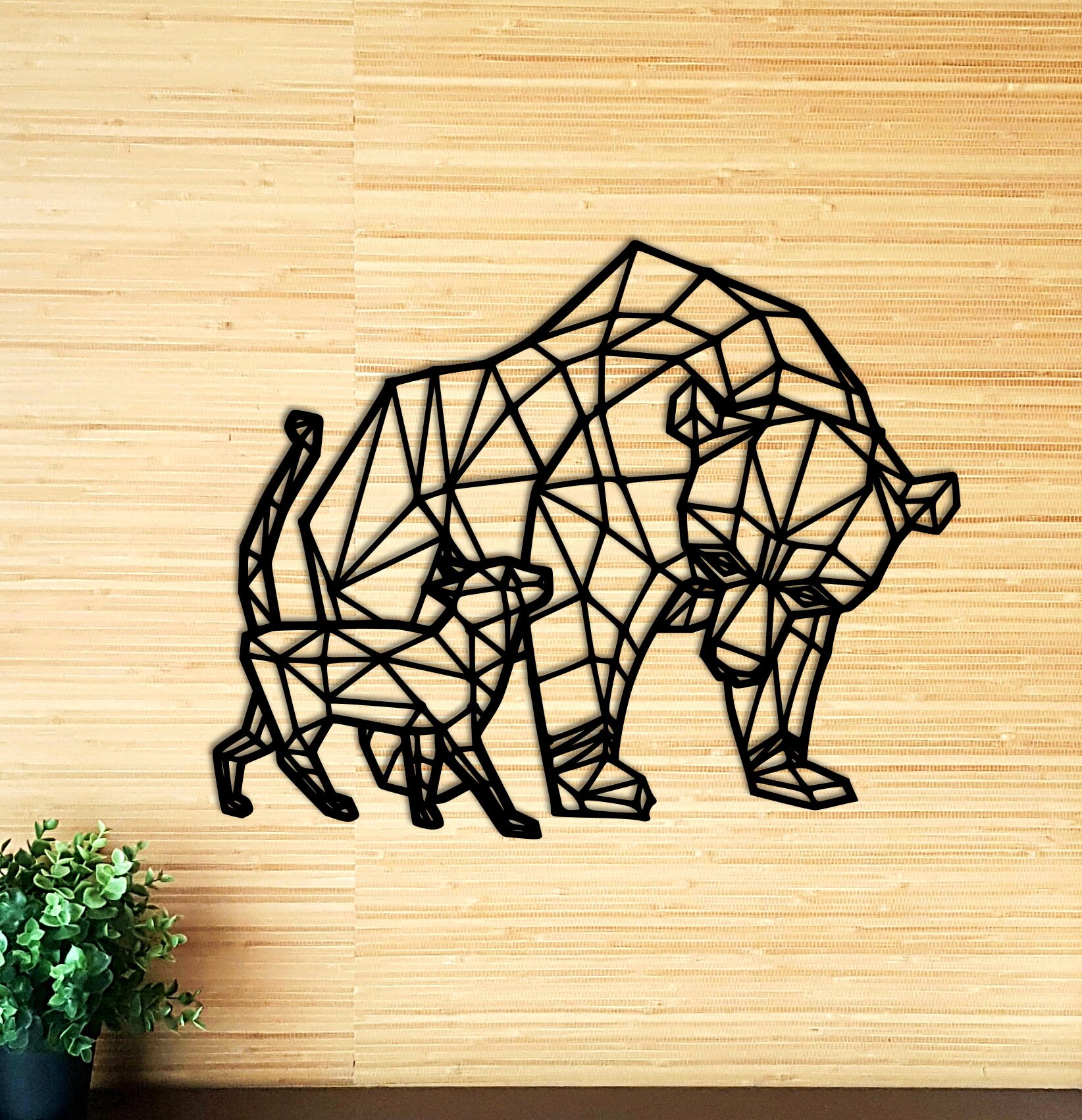 Geometric Wooden Bear and Cat Wall Decor 304050 or 60 Cm - Etsy Geometric Wooden Bear and Cat Wall Decor 304050 or 60 Cm - Etsy