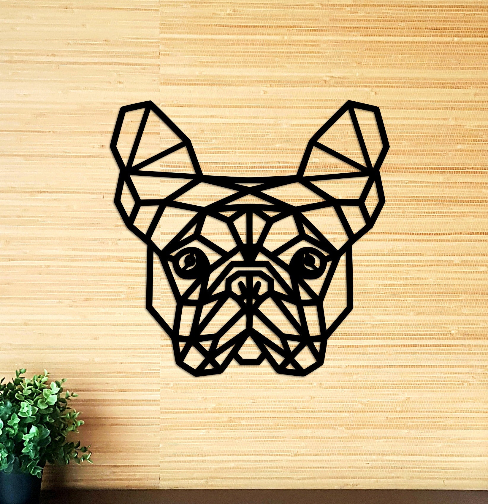 French Bulldog Wall Decor Wood Geometric French Bulldog Wall Etsy UK