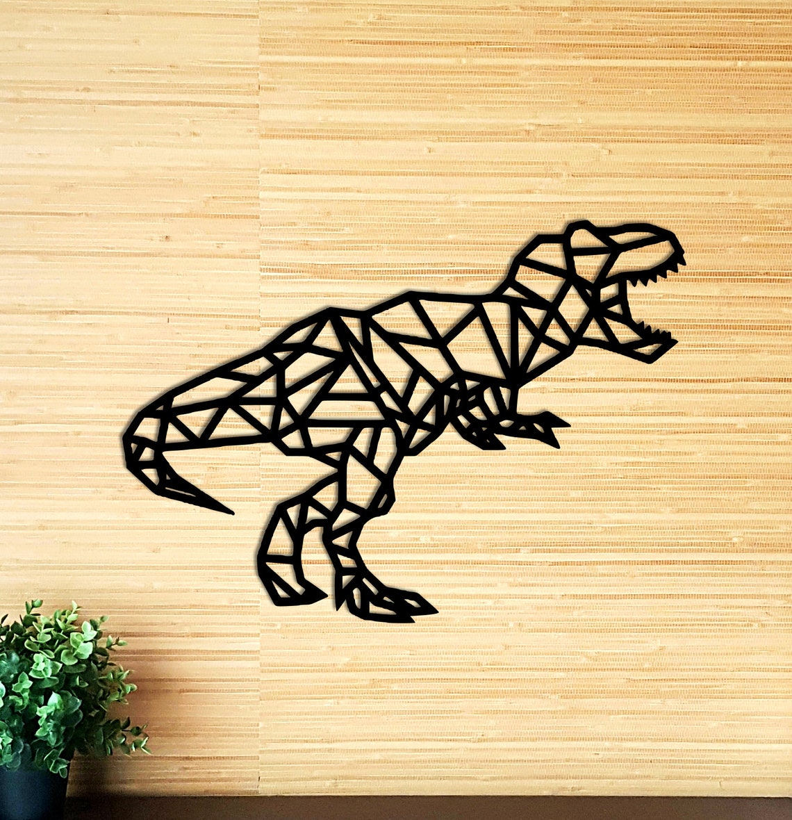 Geometric Dinosaur Wall Art TRex Kids Room Wall Decor Etsy