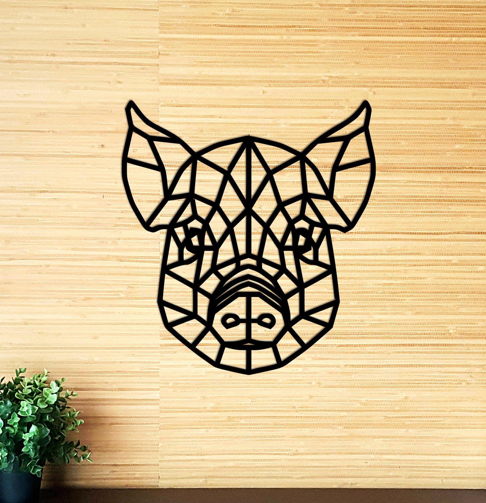 Geometric Pig Wall Decor Wood Geometric Pig Wall Art Etsy