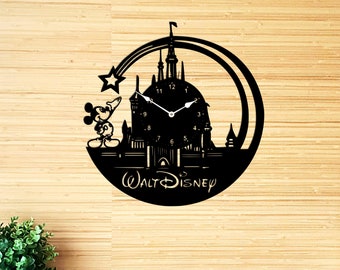 Disney Wall Clock, Colors Available, Wood, Kids Room Clock, Wall Clock, Wall Decor, Wooden Wall Decor, Home Decor, Gift