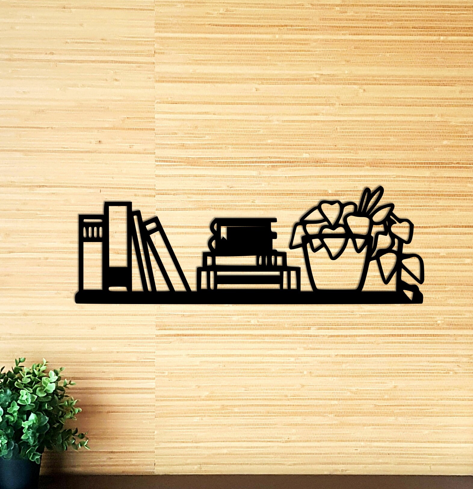 Book Shelf Wall Art Books Shelf Decor Colors Available Etsy