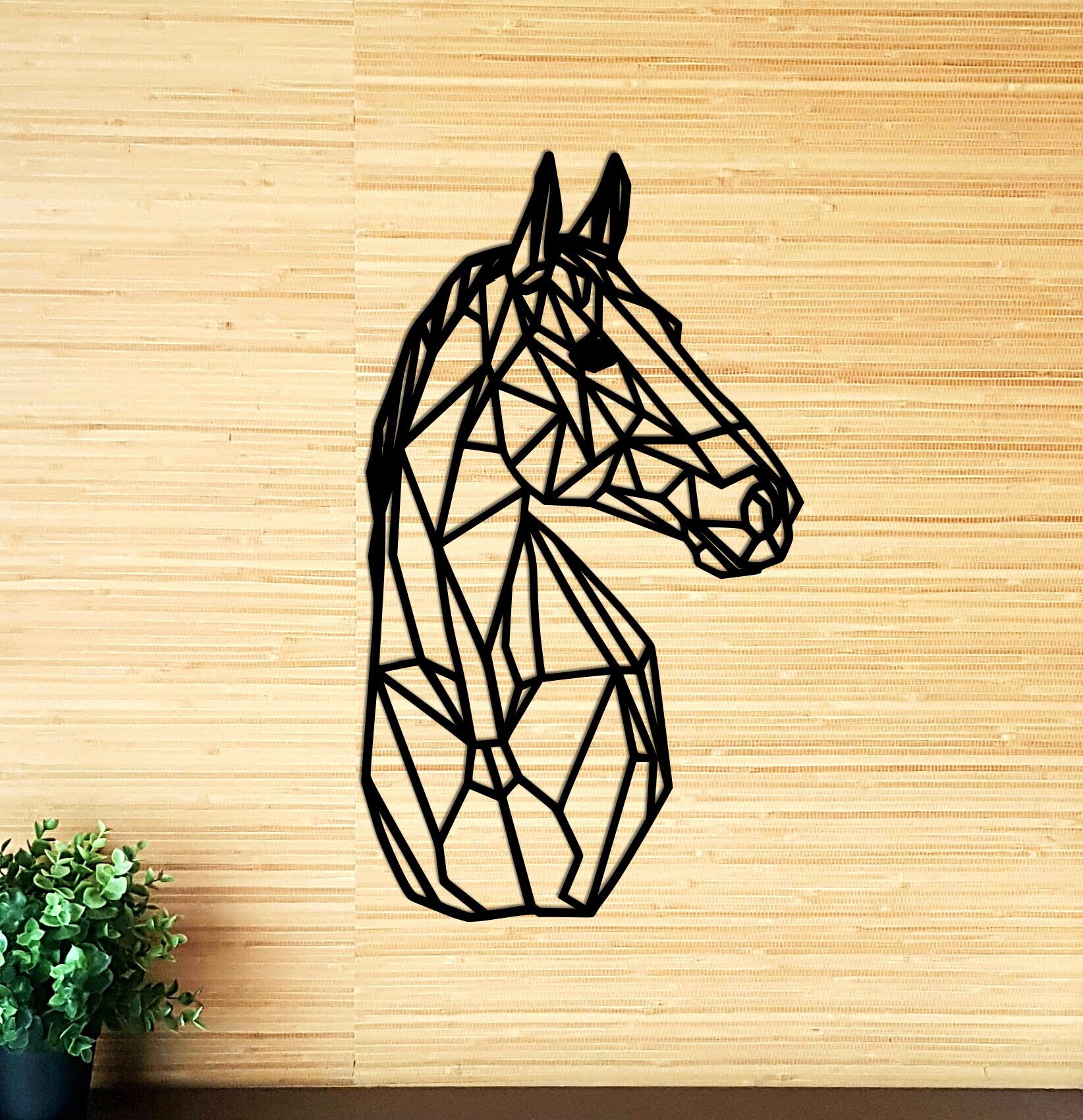 Geometric Wooden Horse Head Wall Art Wall Decor Table Decor Etsy UK