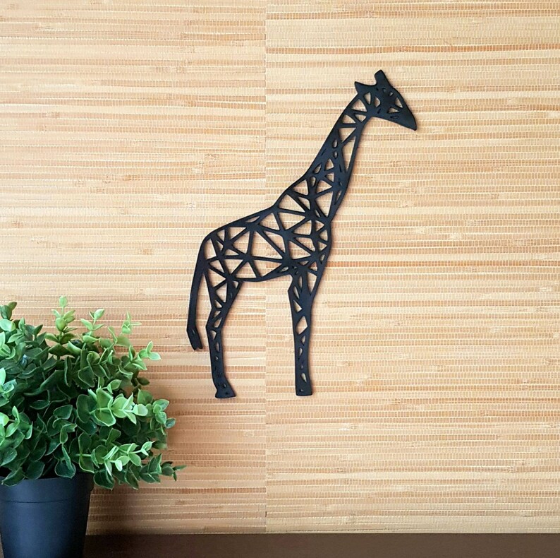 Wooden Geometric Giraffe Giraffe Wall Decor Wooden Wall Etsy