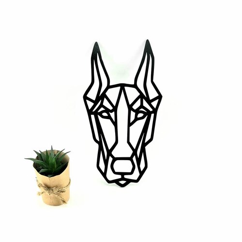 Geometric Doberman Wall Decor Geometric Dog Wire Dog Etsy