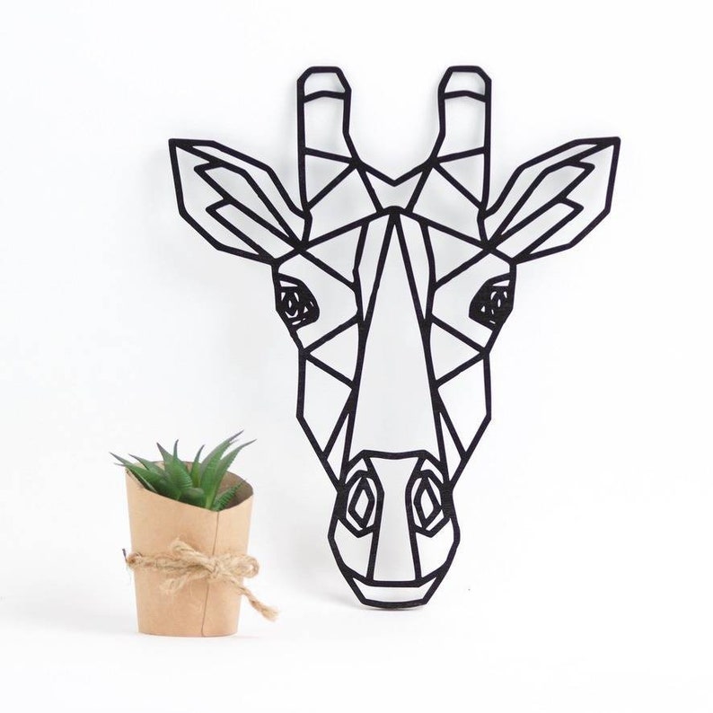 Wooden Geometric Giraffe Giraffe Wall Decor Wooden Wall Etsy
