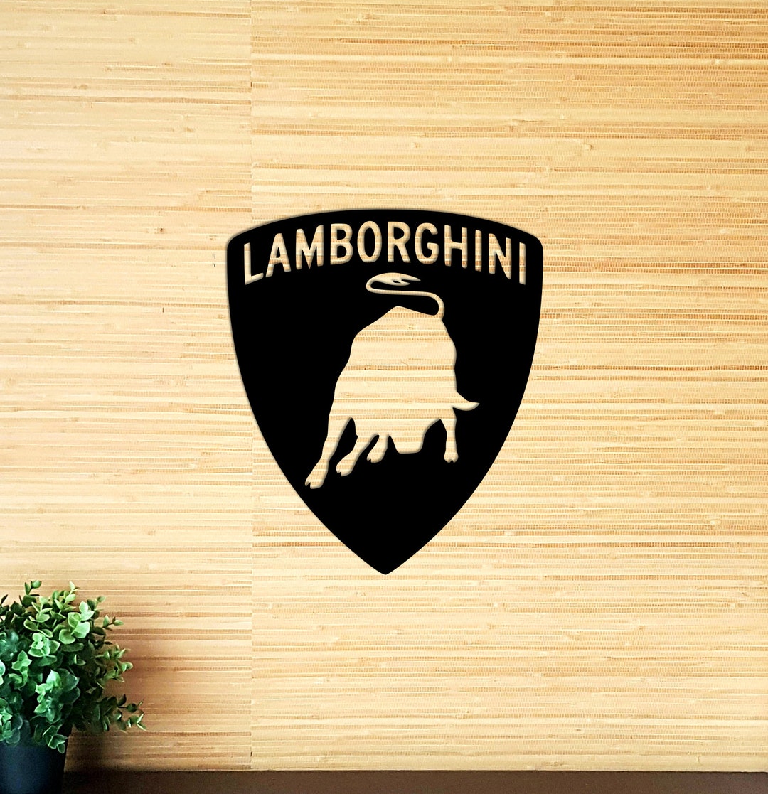 Lamborghini Sign Decor Lamborghini Logo Wall Art Wood - Etsy