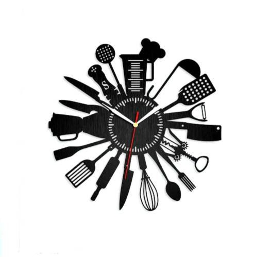 Wooden Kitchen Wall Clock Kitchen Clock Wall Clock Wall Etsy