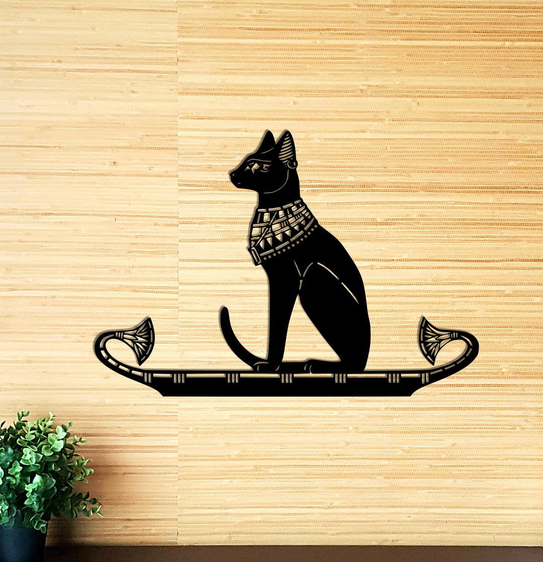 Egyptian Cat Wall Art Egypt Cat Wall Decor Wooden Wall Art Etsy