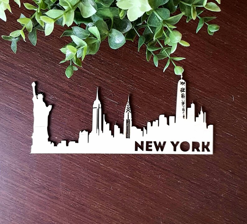 Wooden New York Sign Silhouette Table Decor Wall Decor Etsy
