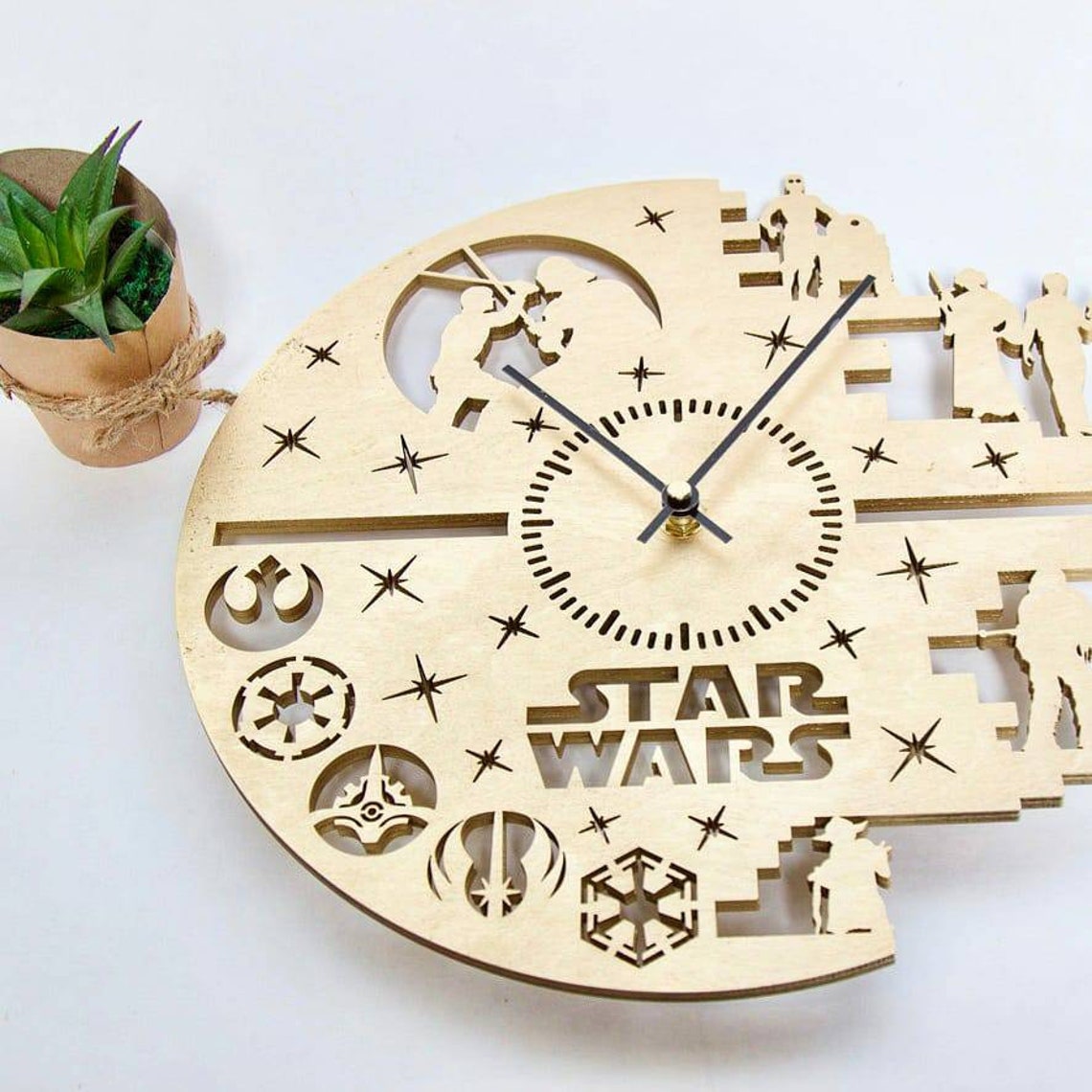 Wooden Square Wall Clock Shelf Clock Wall Clock Wall Decor Etsy