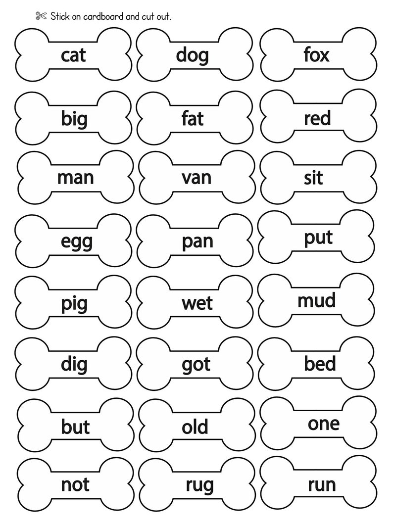 Phonic Word Game give A Dog A Word Bone Practisethree Letter Etsy
