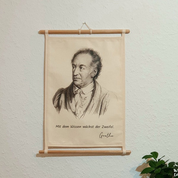 Wanddeko,Stoff Deko,dekoration,Wohndeko,Zimmer Deko,Raum Deko,Goethe,Zitat Poster,Literatur Geschenk,Geschenk für sie,klassische Literatur