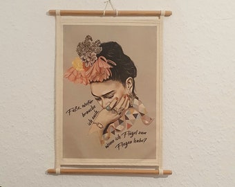 Wall decoration, wall art, home decoration, feminism, living room decoration, home decoration, room decoration, Mexican painter, icon woman, gift for her, quote, vintage