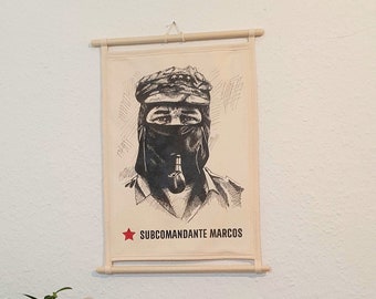Subcomandante Marcos, Mexico, Zapatista, EZLN, Wall Decor, Home Decor, Chiapas, Room Decor, Christmas Gifts, Birthday Gifts, Gifts for Her
