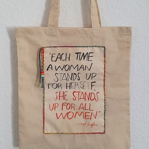 Maya Angelou, feminist sayings, feminism, jute bag, jute bag, motto, cotton bag, eco bag, tote bag, leisure bag