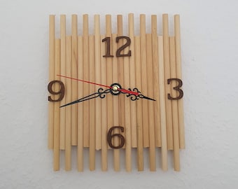 Wooden clock, tree clock, unique clock, minimalist clock, wall clock, decorative clock, wooden decoration, office clock, clock design, gift for her, Christmas gift