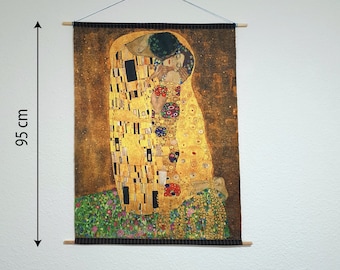 Gustav Klimt "The Kiss" wall art, loving wall decoration, symbolism decoration, elegant "Kiss" wall hanging for your room, unique love decoration