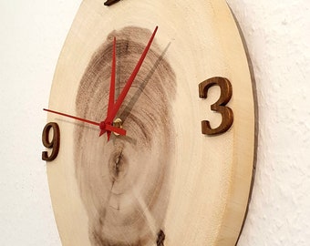 Wooden clock, home decoration clock, bedroom clock, wall hanging clock, tree clock, decorative clock, office clock, wall decoration clock, office clock, natural wall clock, Christmas gift