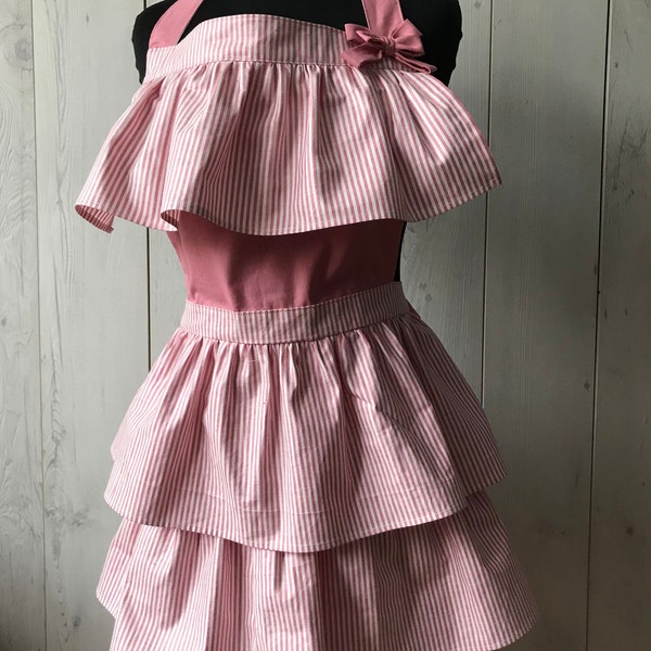 Pink Ruffle Apron - Etsy