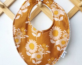 Absorbent cotton bibs, retro sunflower bibs, dribble bibs