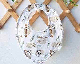 Absorbent cotton bibs, dribble bibs, sloth bibs, feeding bibs