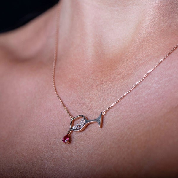 Wine Glass Necklace Etsy