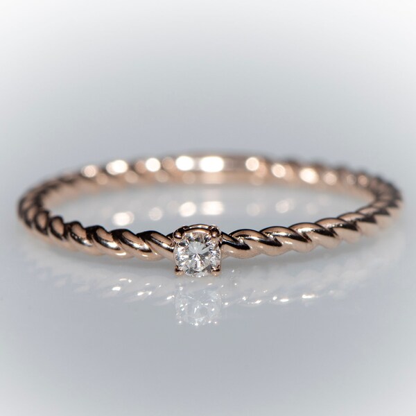 Rope Engagement Ring - Etsy